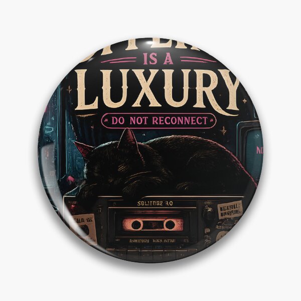 Item preview, Offline Is A Luxury Retro Cat Cyber Noir Aesthetic designed and sold by StickyGuys.