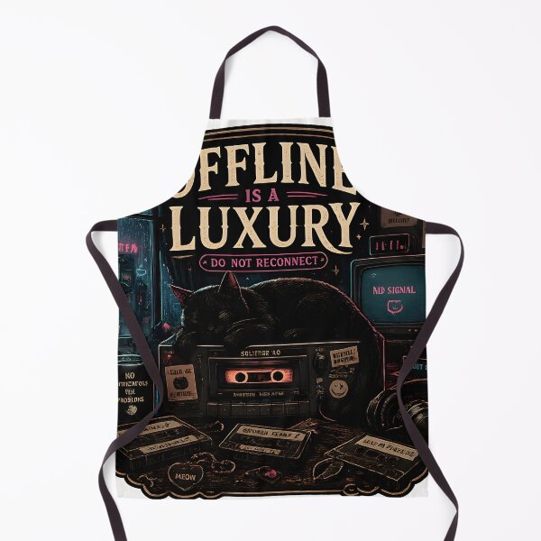 Item preview, Offline Is A Luxury Retro Cat Cyber Noir Aesthetic designed and sold by StickyGuys.