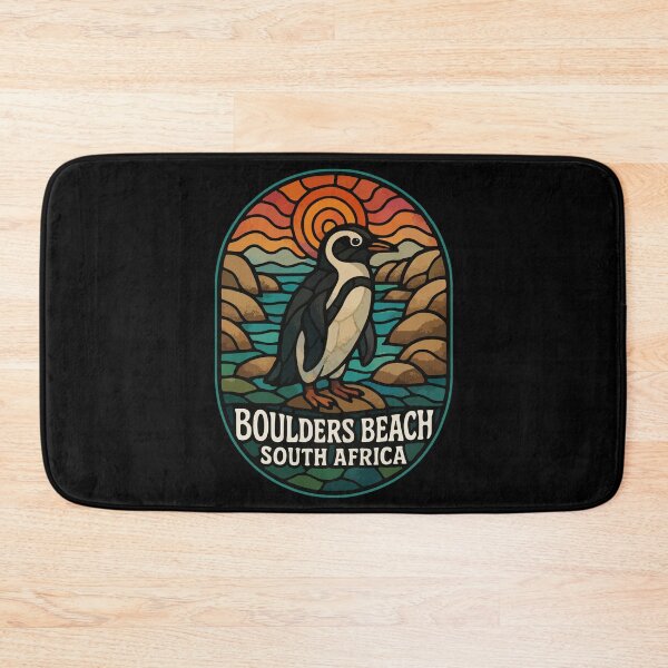 Item preview, Boulders Beach South Africa Penguin Stained Glass Travel designed and sold by TomFrontierArt.