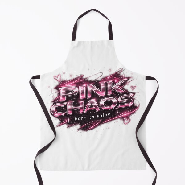 Aperçu de l'œuvre Pink Chaos – Design typographique chromé inspiré de la K-Pop créée et vendue par storeAC.