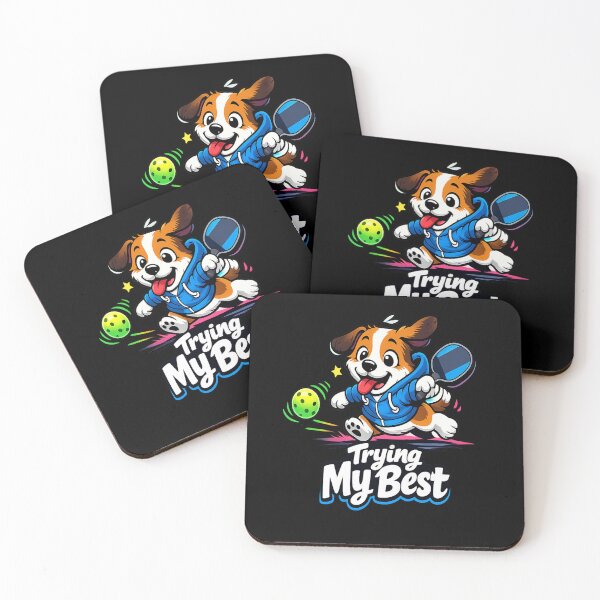 Item preview, Trying My Best Dog Pickleball Cute Puppy Art designed and sold by Xemora.