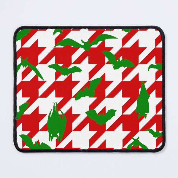Item preview, ugly christmas houndstooth bats red green designed and sold by Gossip Rag.