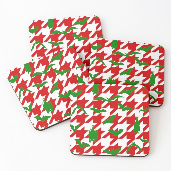 Item preview, ugly christmas houndstooth bats red green designed and sold by Gossip Rag.