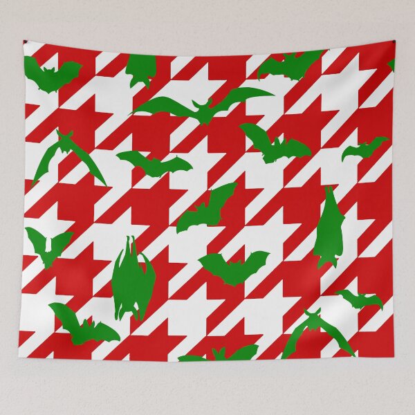 Item preview, ugly christmas houndstooth bats red green designed and sold by Gossip Rag.