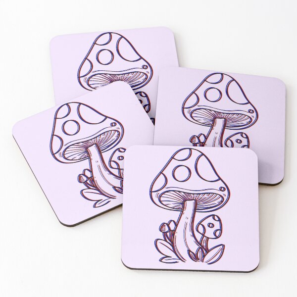 Item preview, Psychedelic Neon Mushroom Design On Purple designed and sold by Vileprint.