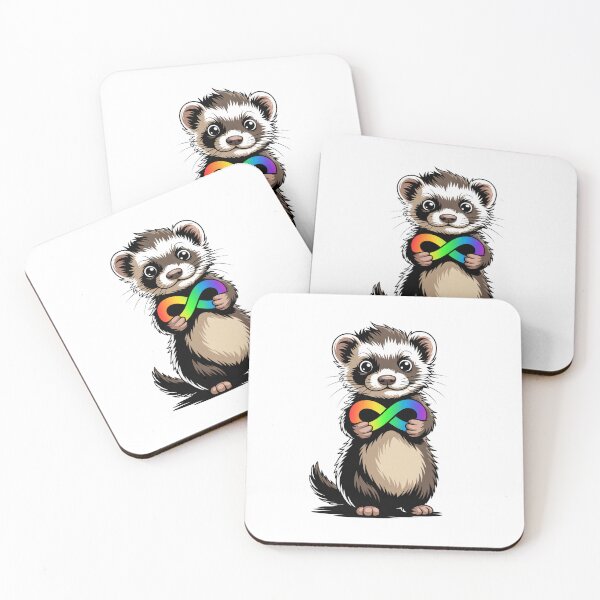 Item preview, Neurodivergent Ferret Infinity Symbol Rainbow Autism ADHD Gift designed and sold by Say It With Ink.