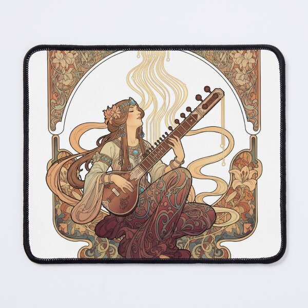 Item preview, Art Nouveau Sitar Player designed and sold by Maangata Art.
