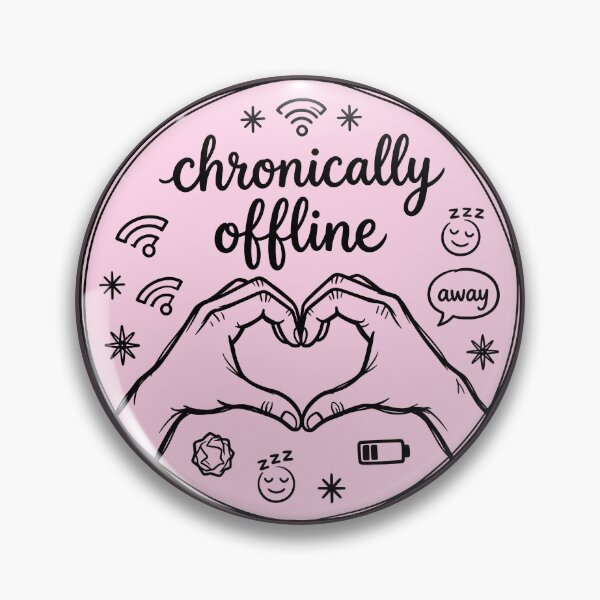 Item preview, Pink Chronically Offline: Minimalist Digital Detox Art designed and sold by MalisoStickers.