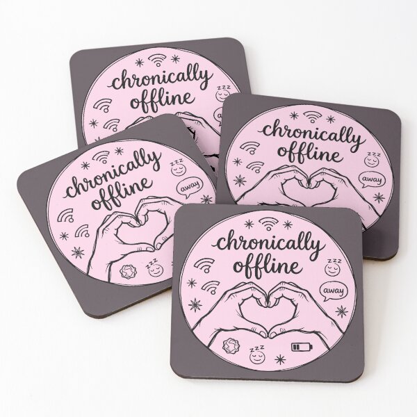 Item preview, Pink Chronically Offline: Minimalist Digital Detox Art designed and sold by MalisoStickers.