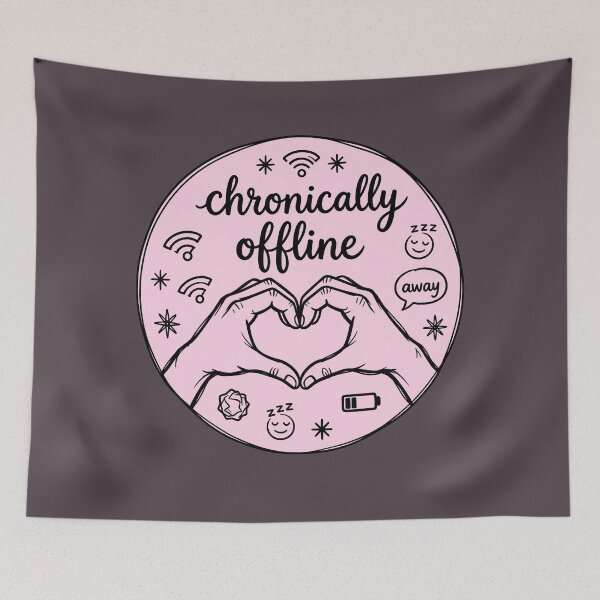 Item preview, Pink Chronically Offline: Minimalist Digital Detox Art designed and sold by MalisoStickers.
