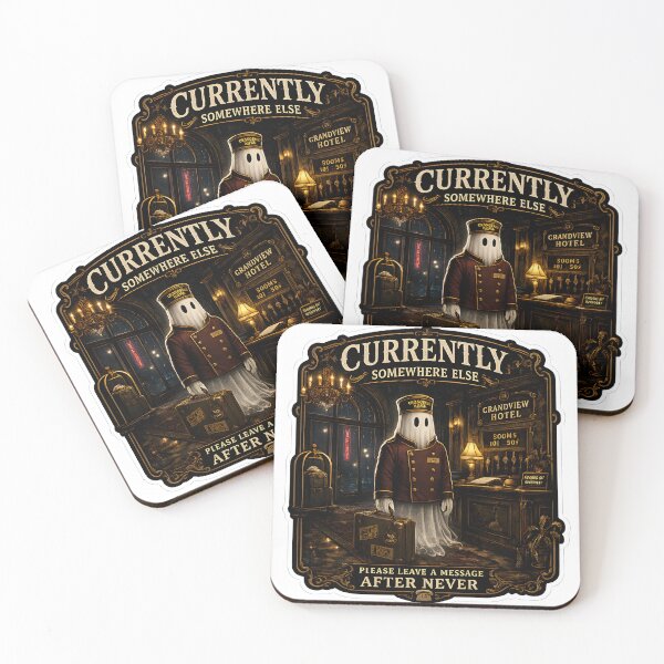 Item preview, Currently Somewhere Else Ghost Hotel Luxury Noir Aesthetic designed and sold by StickyGuys.