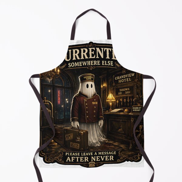 Item preview, Currently Somewhere Else Ghost Hotel Luxury Noir Aesthetic designed and sold by StickyGuys.