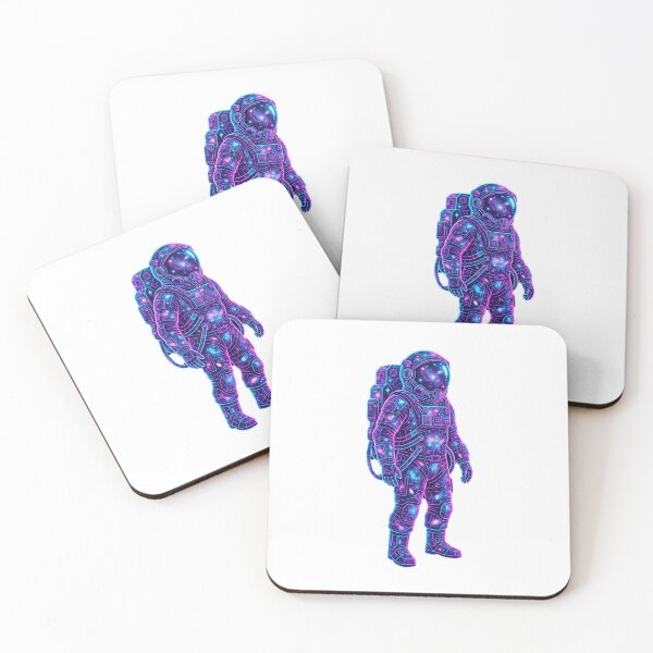 Item preview, Neon Galaxy Astronaut - Glowing Cosmic Space Art designed and sold by AuraDraftStudio.