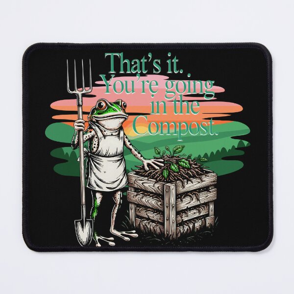 Item preview, Dark Humor Garden Frog with Pitchfork designed and sold by Szpaku desart .