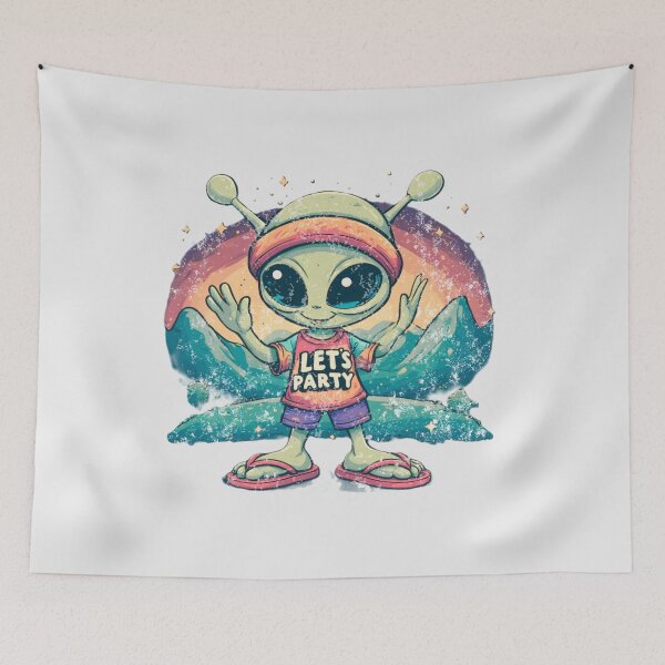 Item preview, Retro Party Alien - Wrong Planet Right Attitude Vintage 70s Art designed and sold by alizye.
