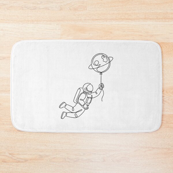 Item preview, Minimalist One Line Astronaut Holding Planet Balloon designed and sold by AuraDraftStudio.