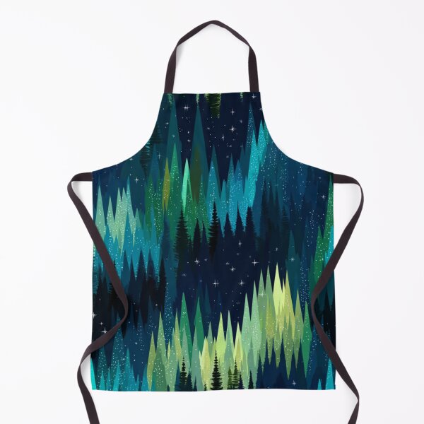 Item preview, Aurora Borealis Forest Night Sky Pattern designed and sold by NicolasGlowArt.