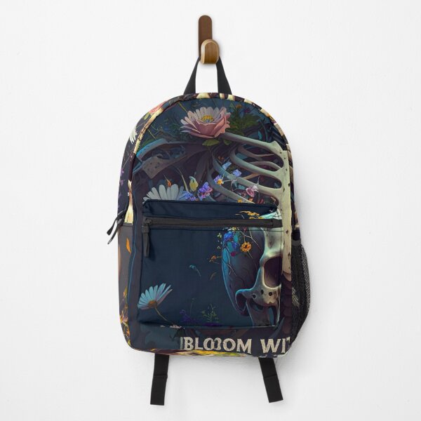 Item preview, Bloom Within Bones – Ribcage Full of Wildflowers Gothic Nature Art designed and sold by Ecocrushstudio.
