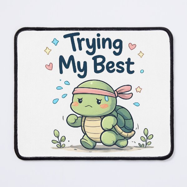 Item preview, Trying My Best – Cute Motivational Turtle Design designed and sold by darkan1.