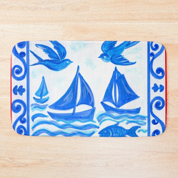 Item preview, Blue Voyage – Hand-Painted Nautical Azulejo Tile Art designed and sold by Piret Victoria Ribas.