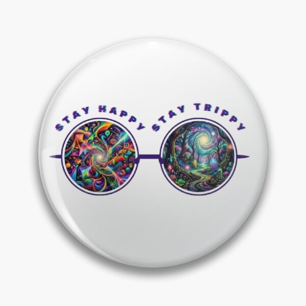 Item preview, Stay Happy Stay Trippy Psychedelic Glasses Design designed and sold by Thread-Forge.