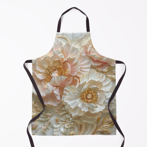 Item preview, Luxurious 3D Cream and Pink Peonies with Gold Accents on Marble designed and sold by NovaBitWalls.