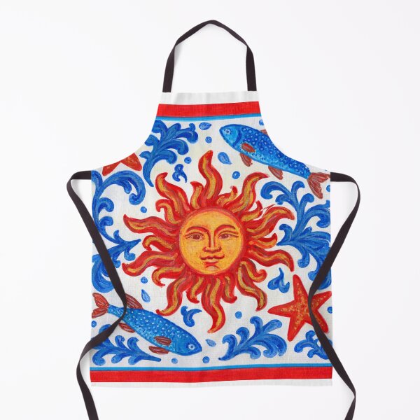 Item preview, Mediterranean Sun Spirit – Blue & Orange Folk Art Sun designed and sold by Piret Victoria Ribas.