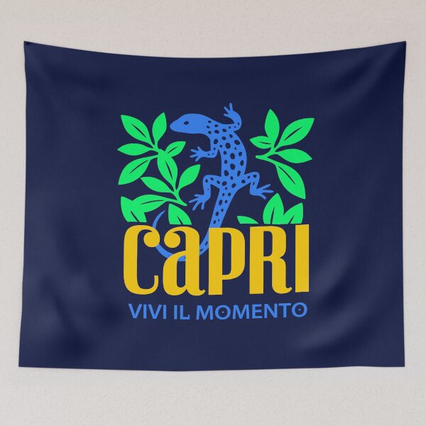 Item preview, Capri Italy Blue Lizard Summer Mediterranean Art designed and sold by LinaValearte.