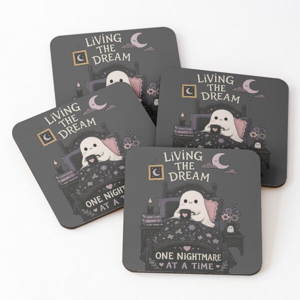 Item preview, Cute ghost design - living the dream one nightmare at a time designed and sold by CinematicM.