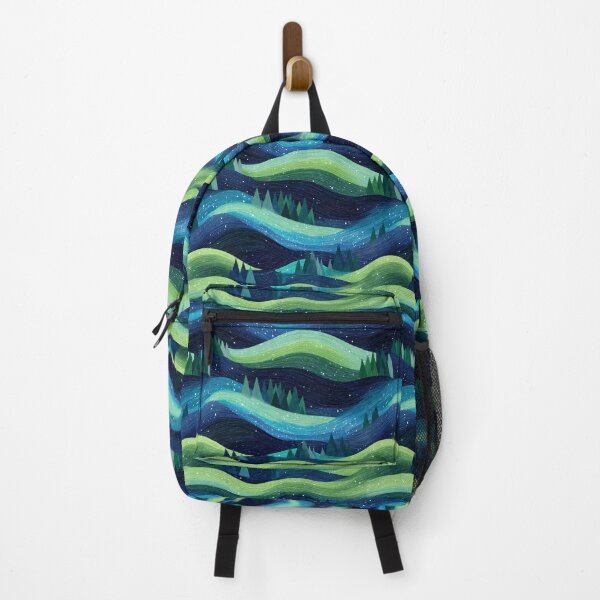 Item preview, Abstract Wavy Forest Night Sky Landscape Pattern designed and sold by NicolasGlowArt.