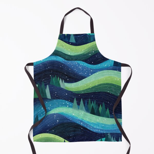 Item preview, Abstract Wavy Forest Night Sky Landscape Pattern designed and sold by NicolasGlowArt.