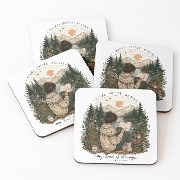 Item preview, Books Coffee Nature Cozy Reading Aesthetic designed and sold by Kupeliemre.