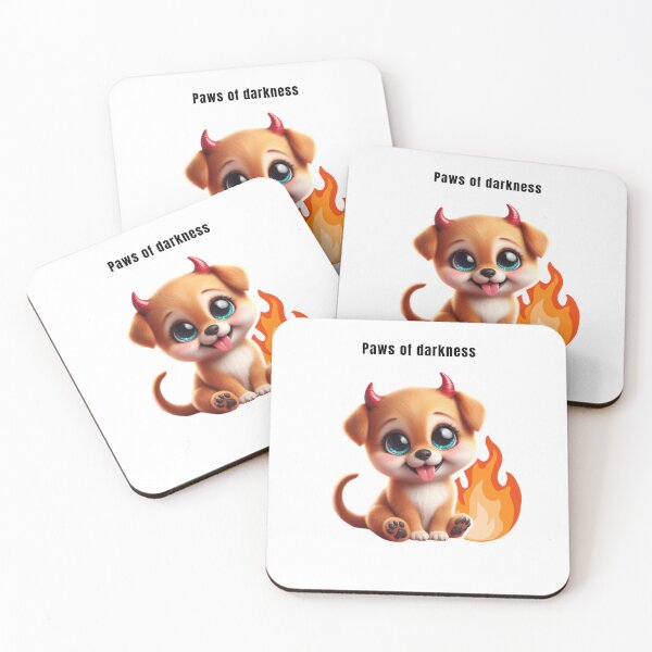 Item preview, Paws of Darkness – Cute Fire Dog Outline Aesthetic Design designed and sold by lunadesignsmoon.