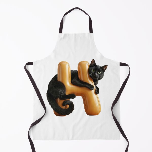 Item preview, Cute Black Cat Hugging 3D Letter H. designed and sold by Best-Arch900.
