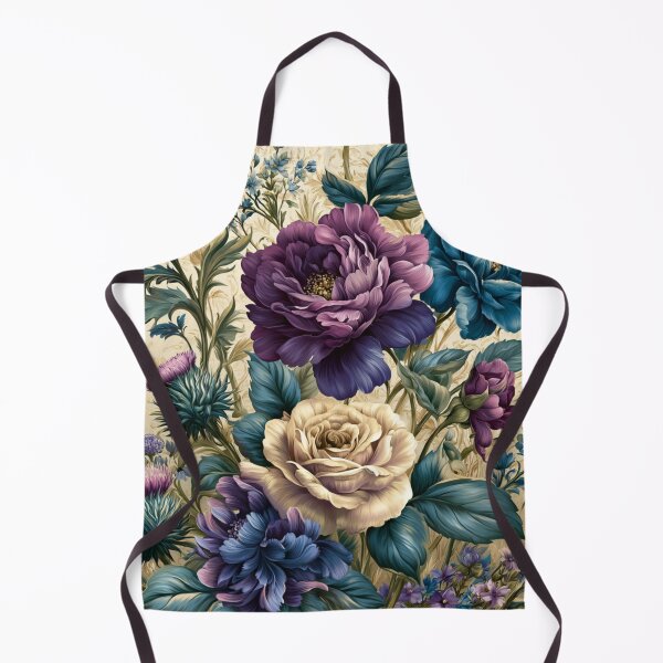 Item preview, Rich Purple and Teal Peonies with Thistle Floral Pattern designed and sold by NovaBitWalls.