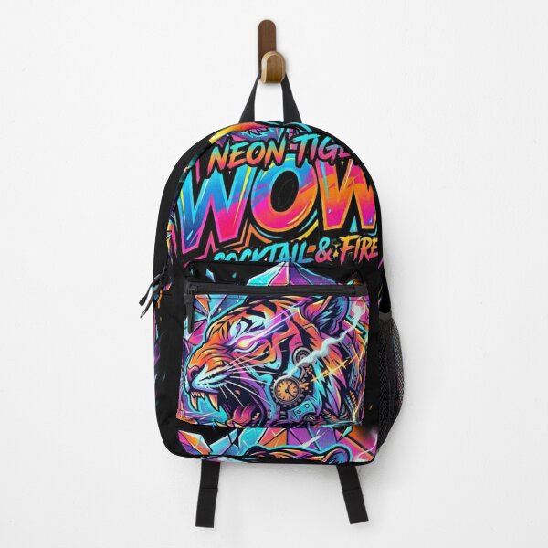 Item preview, Vibrant Neon Tiger Roaring Digital Art designed and sold by RoyalDeluxGo.