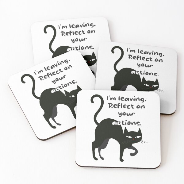 Item preview, I’m Leaving. Reflect on Your Actions – Dramatic Cat Silhouettes designed and sold by Novalineastudio.