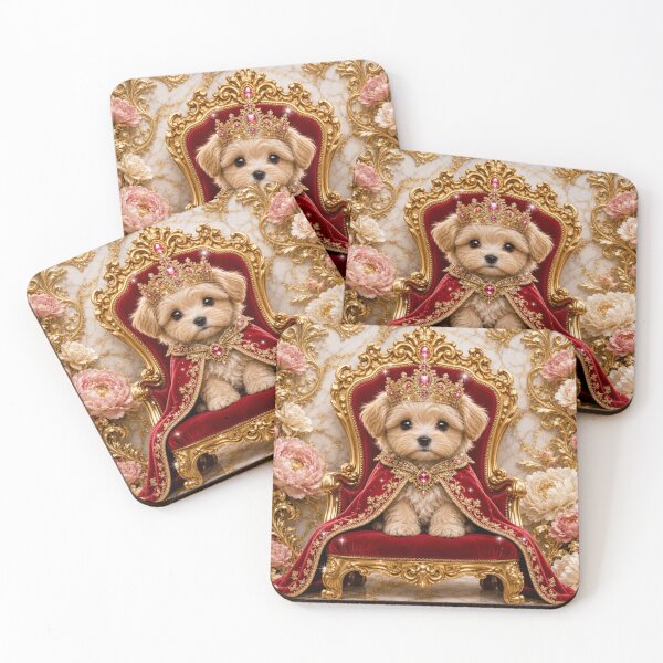 Item preview, Cute Fluffy Puppy King on Royal Throne – Adorable Regal Dog designed and sold by NovaBitWalls.