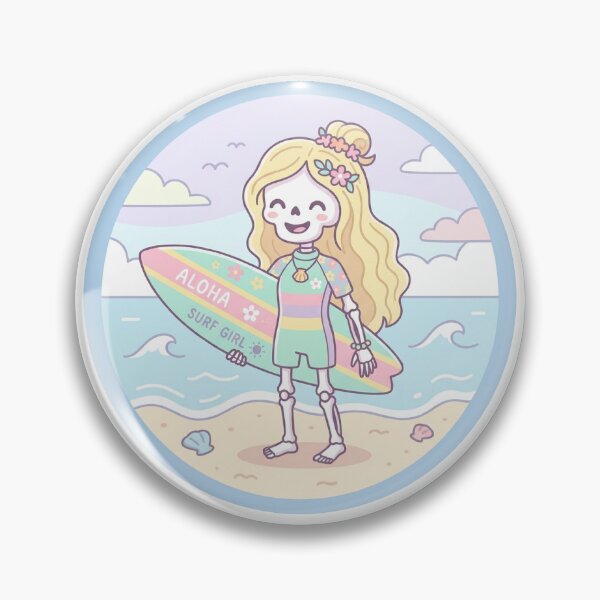 Item preview, Surfer Girl Skeleton Cute designed and sold by PaigePolyArt.