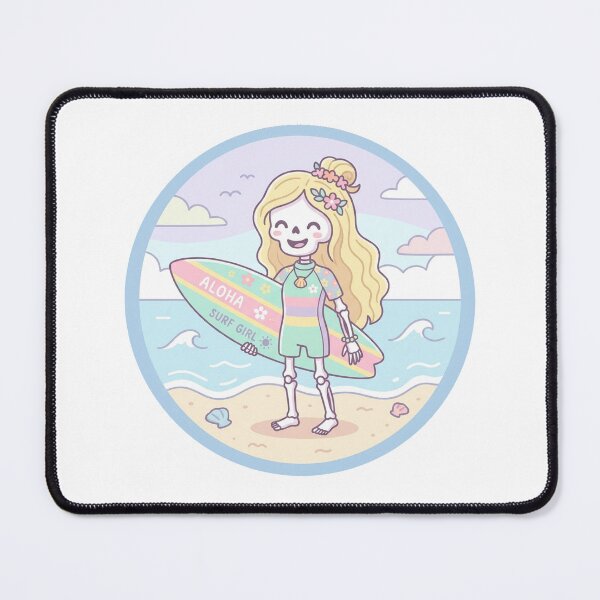 Item preview, Surfer Girl Skeleton Cute designed and sold by PaigePolyArt.