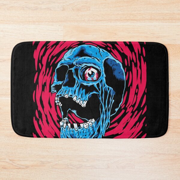 Item preview, Grotesque Melting Blue Skull Psychedelic Horror Art designed and sold by RamyGallery.