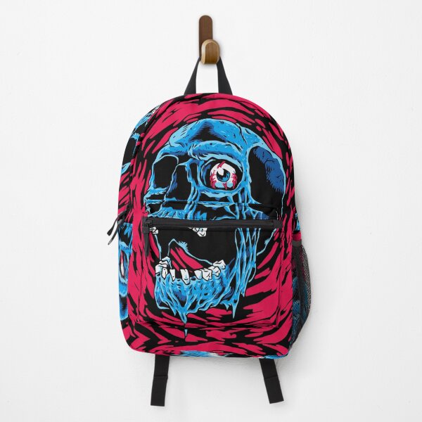 Item preview, Grotesque Melting Blue Skull Psychedelic Horror Art designed and sold by RamyGallery.
