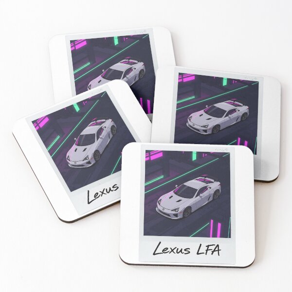 Item preview, Lexus LFA White Supercar Neon Retro Polaroid Aesthetic Art designed and sold by Motorline44.