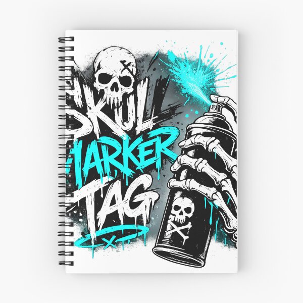 Item preview, Neon Cyan Graffiti Skull Spray Paint Streetwear designed and sold by etuvibes.