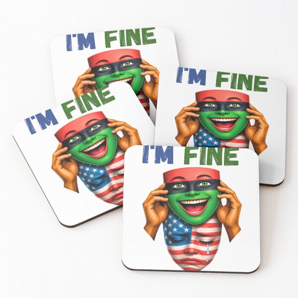 Item preview, I’m Fine – Hidden Pain Mask | Mental Health Emotional Design designed and sold by ArtSpark Studio.