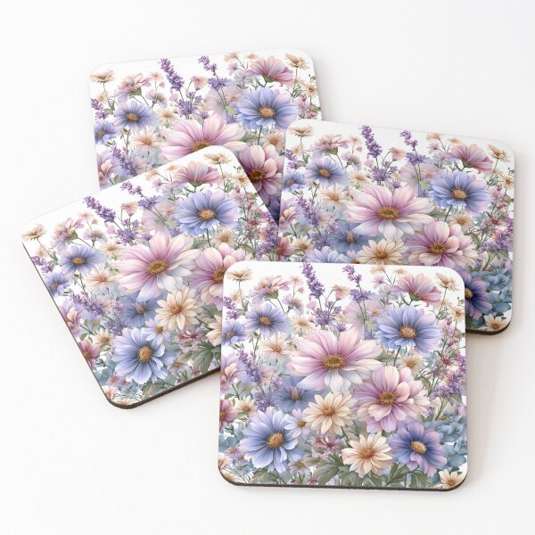 Item preview, Delicate Wildflower Meadow Watercolor Pattern – Soft Lavender & Pink designed and sold by NovaBitWalls.