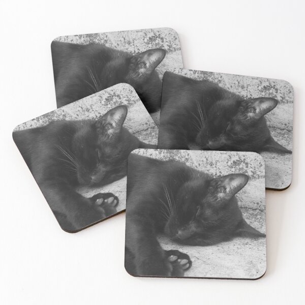 Item preview, B&W - Cat Sleeping designed and sold by ROSE ANN BANILAR.