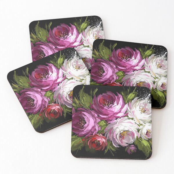 Item preview, Impasto Floral Bouquet on Black Background designed and sold by PixorStudio.