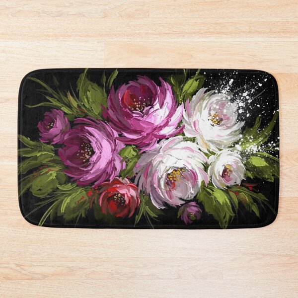 Item preview, Impasto Floral Bouquet on Black Background designed and sold by PixorStudio.