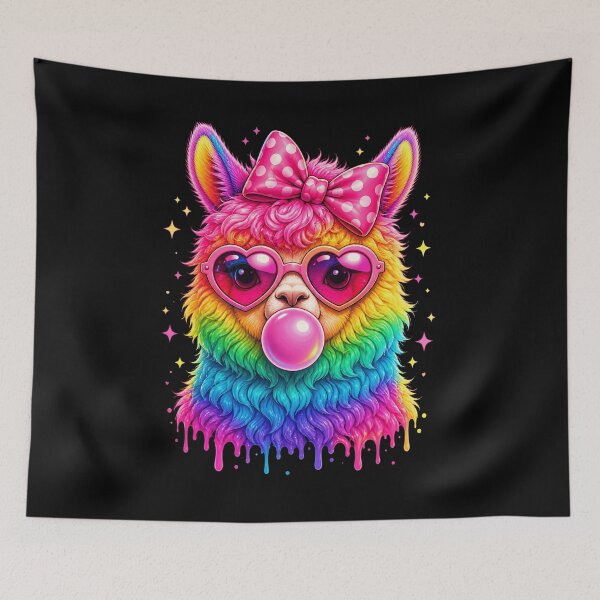 Item preview, Cute Alpaca design Rainbow Bubblegum Alpaca design, Kawaii Animal Lover Gift, Colorful Llama Graphic Tee designed and sold by AsturShop.